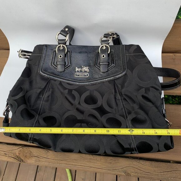 Vintage Black Coach Madison Top Handle Bag w/ Shoulder Strap - Picture 10 of 13